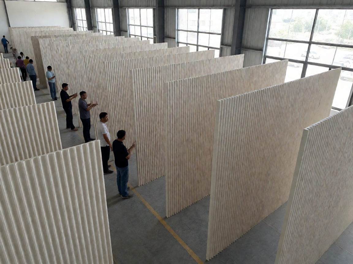 Eco Friendly Full Height Fluted Wall Paneling Factory